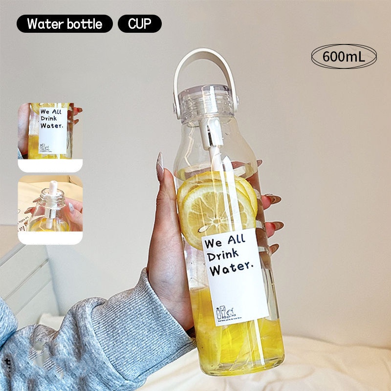600ML Thickened Glass Water Bo - Outdoor Sport Glass Water Bottle ulasan dan harga