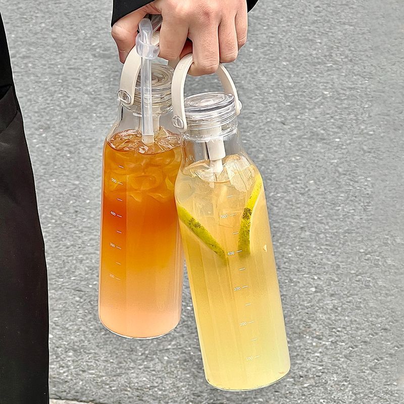 600ML Thickened Glass Water Bo - Outdoor Sport Glass Water Bottle ulasan dan harga